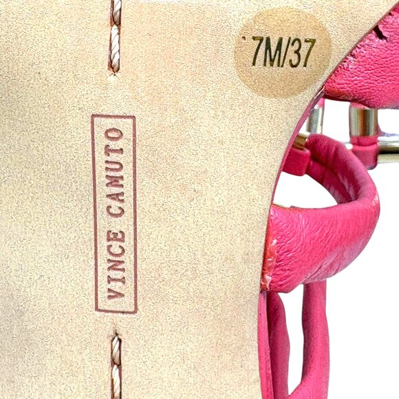 Vince Camuto Troy Pink Leather Gladiator Stiletto Sandals - Picture 3 of 11